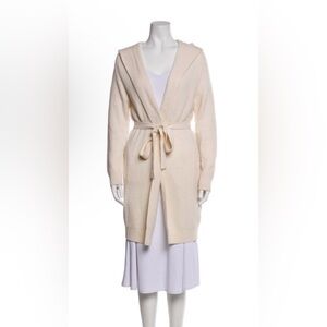 MaxMara Cream Knit Hooded Cardigan